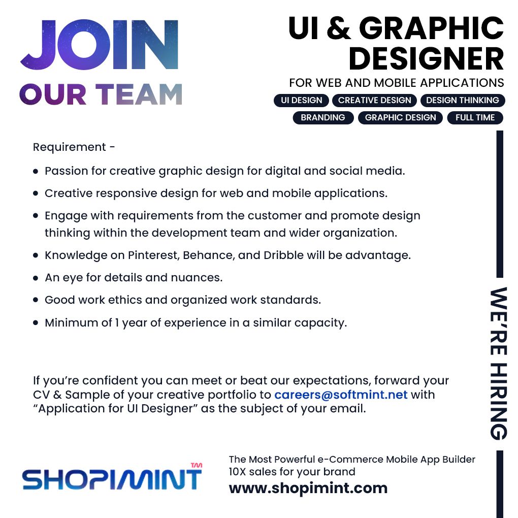 UI and Graphic Designer - for web and mobile applications